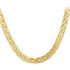 HIJONES Collana in Acciaio Inossidabile con Catena di Serpente Piatta Intrecciata per Uomo Donna Gioielli A Catena A Clavicola A Strati A Spina di Pesce 5 Strati 2,5 mm 50 Cm in Oro