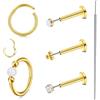 MODRSA Tragus-Piercing Septum-Piercing Gioielli Donna : 20G Gioielli Tragus in Acciaio Inox 6/8/10mm Include PiercTools