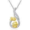 LONAGO Collana Scimmia per le Donne 925 Sterline D'argento Carino due Scimmie Amicizia Pendente Collana Gioielleria