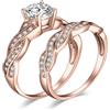 JewelryPalace Anelli Donna placcato oro rosa 14K, Fedine Fidanzamento Coppia Anello Infinito Nodo, 1.5ct Diamante Simulato Anniversario Matrimonio Promessa Sposa Band Oro Rosa, Set Gioielli Donna 10.5