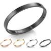 inSCINTILLE Bangle Bracciale Rigido Donna Uomo in Acciaio Inossidabile, Confezione Regalo Donna Uomo Inclusa, Braccialetti Bangles a Cerchio (Nero, Altezza 6mm - Circonferenza 18cm)