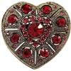 Avalaya Grande anello a forma di cuore con cristalli rossi, misura 8/9 (regolabile)