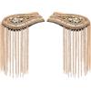 SUPERFINDINGS 2 PZ Strass Nappa Spalla Argento/Oro Spilla Spilla Spilla Retrò Strass Spalle Distintivo Nappa Rimovibile Punk Fringe Epault, 195x59x10mm, ferro + strass + feltro