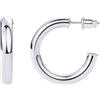 PAVOI 14K White Gold colorato leggero Chunky Aperto Hoops | 30 millimetri in oro bianco orecchini a cerchio per le donne
