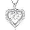 CELESTIA Donna Collana Numero Angelico Ciondolo Cuore con Numeri degli Angeli Custode 999 Argento 925 Collana Portafortuna Idee Regalo Originali per Amica