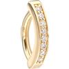 PIERCINGLINE Piercing per ombelico in oro 18 carati + anello in moissanite da 0,1 kt in oro giallo 750, 12 mm
