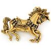 Avalaya Spilla vintage a forma di cavallo, in metallo color oro, 50 mm di larghezza