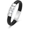 AIWENXI Braccialetti per urna infinito per uomini e donne PU cuoio cremazione braccialetti per cenere in acciaio inox ricordi commemorativi animali domestici cenere braccialetto gioielli