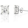 inSCINTILLE Orecchini Punto Luce in Argento Rodiato 925 Brillantino Quadrato di Zirconia Cubica (Dimensione pietra: 3mm, Argento rodiato e Pietra Bianca)
