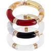 SUPERFINDINGS 3 pz 2-1/8 pollici Braccialetti con Tubo di Bambù Braccialetti con Perline Acriliche Colorate Eleganti Braccialetti Impilabili In Oro Massiccio Eleganti Gioielli Estivi per Le Vacanze