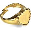 Donipreziosi Anello Chevalier da Mignolo in Argento 925% Regolabile con inserto a Cuore Specchio - Anello Donna e Ragazza (Placato Oro)
