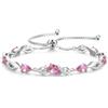 FANCIME Bracciale tennis con tormalina, pietra del mese di ottobre, in argento sterling con maglie regolabili da 9x7 mm - Gioielli di alta gamma - Regali di compleanno per donne, mamme, mogli e lei.