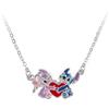Disney Collana placcata in argento con ciondolo a forma di cuore smaltato e angelo, 45,7 cm