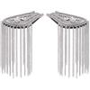SUPERFINDINGS 2 PZ Strass Nappa Spalla Argento/Oro Spilla Spilla Spilla Retrò Strass Spalle Distintivo Nappa Rimovibile Punk Fringe Epault, 195x59x10mm, ferro + strass + feltro