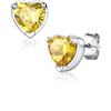 Suplight Orecchini Punto Luce Cuore Orecchini Donna Argento 925, Citrino Novembre Giallo Con Confezione Regalo