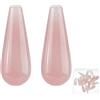 SUPERFINDINGS 16PCS Perle Quarzo Rosa Naturale Semiforate Perle a forma di goccia Ciondoli Quarzo Chakra a goccia per creazione orecchini gioielli