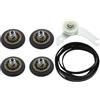 Generico 134715900 Rulli di supporto del tamburo, 137315300 Cinghia dell'asciugatrice, 134793500 Puleggia tenditrice, Kit riparazione