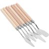 Generico 7pezzi Spatole per Pittura in Acciaio Inossidabile con Manico in Legno Raschietti Flessibili per Pittura Olio e Strumenti per Studenti e Artisti per Miscelazione Colori e Tecniche