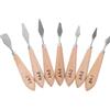 OATIPHO Spatole per Pittura ad Olio Strumenti Multifunzione Set 7 Pezzi in Legno e Acciaio Inossidabile Coltelli per Pittura su Tela per Artisti