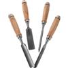 JOINPAYA Set di Scalpelli Lama Semicircolare e Piatta 4 Pezzi per Lavorazione del Legno Utensili Resistenti in Acciaio per Incisioni Intricate e Modellismo