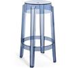 Kartell - Sgabello alto impilabile Ghost - Blu - policarbonato - Designer Philippe Starck