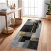 Generic Tappeto Corridoio 60X240 Cm - Lavabile E Antiscivolo, Tappeto Lungo E Stretto Per Corridoio, Cucina, Entrata O Soggiorno - Moderno Minimalista Squadrato E Lineare Nero Decorazione Casa