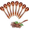 LPAMABA 8 Cucchiai in Legno Naturale da Zuppa e Minestra 13x3 cm - Stile Giapponese per Ramen, Miele, Caffè, Riso e Dessert