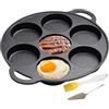 Generico Padella per pancake in ghisa, padella piatta in ferro, strumento antiaderente per crêpe a 7 fori, per cucinare pizza, bistecca, grigliare, fuoco da campo, barbecue all'aperto, fornello da campeggio, p