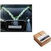 Auto-schmuck so einfach so kreativ VIP - Ghirlanda con 30 azalee 30 rose 18 ventose extra forti 2 x 180 cm ghirlande 4 maniglie per porte 2 cuori in rattan per la sposa della coppia di gioielli auto matrimonio decorazione (zaleen 4)