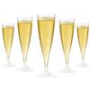 WOOPARTY Set 24 Flute in Plastica - 200 ml Calici da Spumante Riutilizzabili - Eleganti e Resistenti Ideali per Festa, Matrimonio, Brindisi, Aperitivo, Eventi - 6,5x17,5 cm (Bianco)