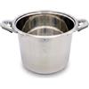 fashion home Pagano Spaghettiera Pastarella 8 Litri in Acciaio Inox con Cestello Estraibile, Diametro 24 cm, Triplo Fondo per Induzione e Tutti i Piani di Cottura