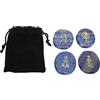 HERCHR 4 Pezzi Pietre di Cristallo, Rune Incise Set di Pietre Cristalli Pietre Preziose Pietre Reiki Incise Per La Decorazione Domestica Ornamento di Meditazione Regalo(blu)