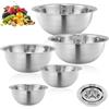 PENRUNKA 5Pcs Ciotole Mixaggio Acciaio Inossidabile con Segni Misura & Design Ergonomico, Bowl Risparmio Spazio Impilabili & Lavabili Lavastoviglie per Baking, Cottura, Insalate e Alimenti Conservazione