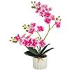 VRTYVEYBB Pianta artificiale realistica di orchidea Phalaenopsis rosa viola, 41 cm, farfalla finta in plastica, per casa, ufficio, matrimonio, festa, squisita, simulata pianta in vaso, non richiede irrigazione