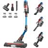 monmecd Aspirapolvere Senza Fili, 3 Velocità, Autonomia 60min, Scopa Elettrica 250W, Filtrazione HEPA x3, Spazzola Antiacari, per Divano Tappeti Parquet Pavimenti Peli di Animali Auto, Blu