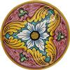 sicilia bedda - PIATTO IN CERAMICA DI CALTAGIRONE DECORAZIONI ARTISTICHE - Articolo Dipinto a Mano (MAIOLICHE BORDEAUX, Diametro 37)