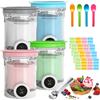 MINGJAY Contenitori per Gelato,4 Pezzi Contenitore Creami per Macchina da Gelato Ninja Creami,Contenitori per Gelato Fatto in Casa con Coperchi,per Serie NC700/NC701,Senza BPA