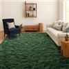 SOANNY Tappeto Soggiorno a Pelo Lungo, Lavabile, Antiscivolo e Morbido, Tinta Unita, per Camera da Letto e Bambini, Scendiletto, 120x180 cm, Verde foresta