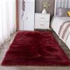 BESTORI Tappeto Salotto Moderno Peloso Tappeto a Pelo Lungo Shaggy Tappeto Antiscivolo Morbido per Soggiorno Camere da Letto 60 x 120 cm, Vino Rosso