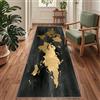 Siunwdiy Tappeto Passatoia 90x200cm Nero oro Motivi Astratti- Antiscivolo Lavabile per Cucina Corridoio Ingresso Interno Casa