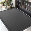 DEXI Zerbino Ingresso Esterno 120 x 180 cm, Zerbini Antiscivolo, Assorbente Di Sporco e Lavabile, Impermeabile Tappeto per Porte Anteriori e Posteriori, Grigio scuro