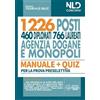 Nld Concorsi Concorso 1226 posti agenzia delle Dogane e dei Monopoli 2020: Manuale completo + Quiz per la prova preselettiva con Simulatore online