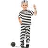 Funidelia | Costume carcerato per Bambina e Bambino Taglia 7-9 Anni Ladro, Carcerato, Prigionero, Professioni - Nero