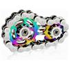 Clnyrwcb Giocattoli di metallo Fidget, Catena di bicicletta Fidget Toy con 2 ingranaggi, Anxiety Relief dito giocattoli Gadget per adulti (argento + colore)