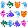 Yeefunjoy 12Pezzi Mini Pop Fidget Toy Portachiavi, Animale Marino Push It Pop Giocattolo Manuale Sensoriali Bulk Bambini, Bolla Giocattolo Antistress Decompressione EE Feste di Natale Bomboniera
