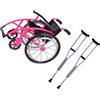 Hangsu Set di 3 pezzi pieghevoli per sedia a rotelle e stampelle per giochi di ruolo per bambini giocattolo educativo con design in plastica sicura pieghevole riabilitazione sedia a rotelle giocattolo