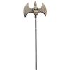 KIRALOVE Ascia barbarica Doppia Lama Teschio 48 cm Halloween Carnevale Accessorio Costume barbaro Fantasy Medievale Idea Regalo