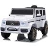 FINOOS macchina elettrica per bambini, Mercedes G63 AMG, con telecomando, sedile in pelle e pneumatici Eva - auto elettrica per bambini (Bianco)