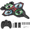 Jradse Aereo Telecomando, Aereo RC con 2,4 GHz Telecomando, Rotazione a 360° e 3 velocità, con Luce LED & Eliche di Ricambio, Aerei Radiocomandati Esterni per Bambini (Blu)