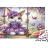 MZLPRWGQKTFD Gatto con vestito viola Puzzle per Adulti Puzzle 1000 Pezzi Farfalla Giardino Gioco di Puzzle 1000 Pezzi Relax Famiglia 70x50cm/1000pcs